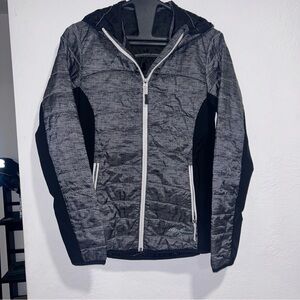 Eddie Bauer Ignitelite Hybrid Black Grey Womens Zip Up Hooded Jacket XS